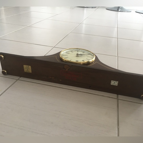 Vintage 1992 the Bombay Company Solid Wood NAPOLEON Style Mantle Clock, 5" Dial - Picture 13 of 15